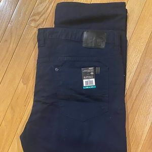 Men's Buffalo slim pants straight stretch 38x34 NWT dark indigo
